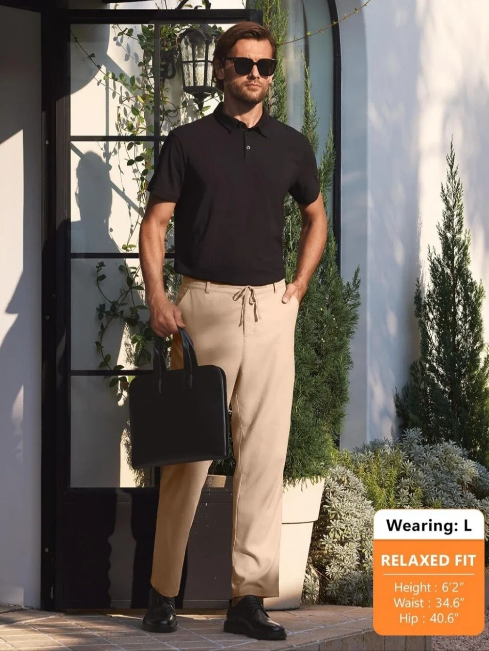 ISEEGZ Men's‎ 2XL Beige Linen Blend Drawstring Pants Straight Leg NWT 38x30